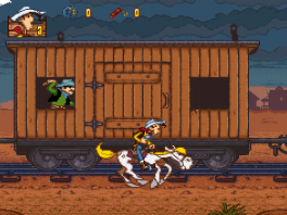 Junto com seu fiel cavalo Jolly Jumper, o xerife Lucky Luke pode lidar com qualquer situação.