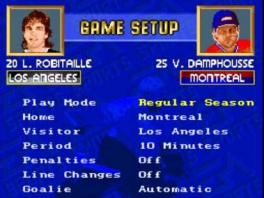 NHL Hockey ’94: Afbeelding met speelbare characters