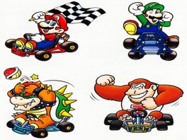 In this game, you play as a variety of well-known Mario characters, including Donkey Kong Jr.!