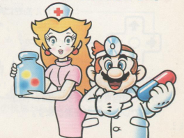 Dr. Mario en zuster Peach zijn helemaal klaar om aan hun werkdag in het ziekenhuis te beginnen.