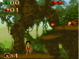 Speel als Mogli in de Jungle en spring door de levels heen.
